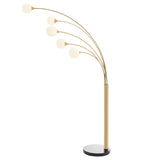 Anechdoche 5 Lights Floor Lamp // Gold and White  | Finesse