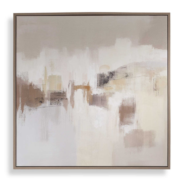 Daybreak Framed Abstract Art Black / Blue / Brown / Orange / White / Woodtone / Yellow - Light Brown / Beige by Uttermost - View 1