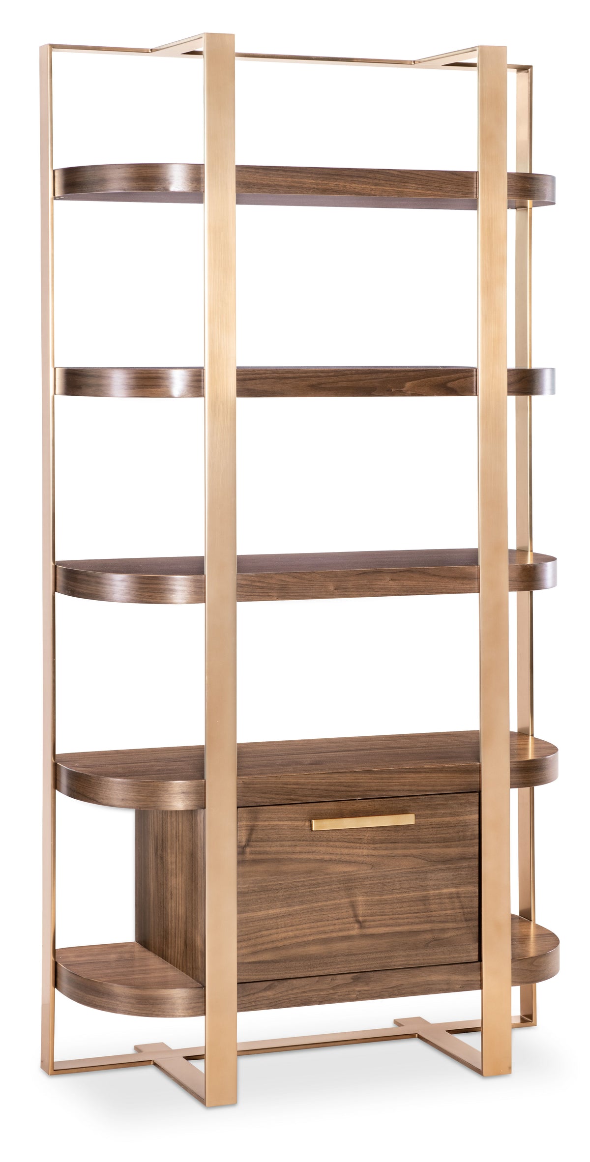 Eleana Etagere Medium Wood / Gold - Dark Brown / Gold by Hooker Furniture - View 1