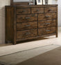1pc Rustic Industrial Style Brown Seven Drawer Dresser Bedroom Solid Wood Wooden Furniture
