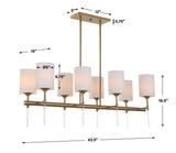 Awyr 8 Light Linear Chandelier - Bronze by Uttermost - View 3