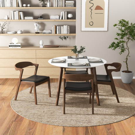 Alina Dining Table (White) and 4 Side Chairs - sold by Home Elegance USA