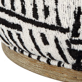 Dialogue Poof Ottoman - Black / White by Uttermost - View 7