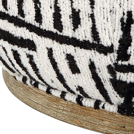 Dialogue Poof Ottoman - Black / White by Uttermost - View 7