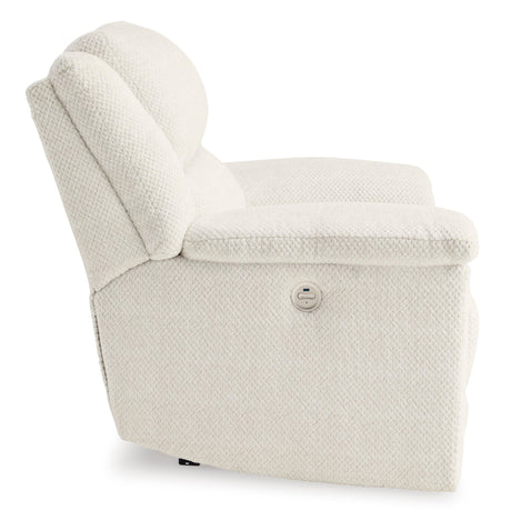 Ashley Linen Keensburg Wide Seat Power Recliner - Velvet - 6180782 - Home Elegance USA - 4