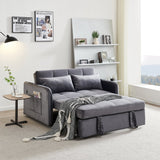 55.5" Twins Pull Out Sofa Bed Grey Velvet - W1097104077 - image - 1