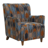 Lainey Upholstered Ikat Armchair Blue / Brown / Orange - Blue / Dark Brown by Uttermost - View 5