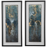 Glimmering Agate Abstract Prints (Set of 2) - Blue by Uttermost - View 1