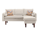 Mia Beige Sectional Sofa Chaise with USB Charger & Pillows - Home Elegance USA