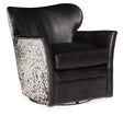 Kato Leather Swivel Chair With Salt Pepper HOH - Black by Hooker Furniture - View 1