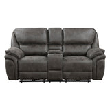 Plush Modern Design Living Room Power Reclining Loveseat Gray Microfiber Upholstery USB port Solid Wood Frame Furniture 1pc