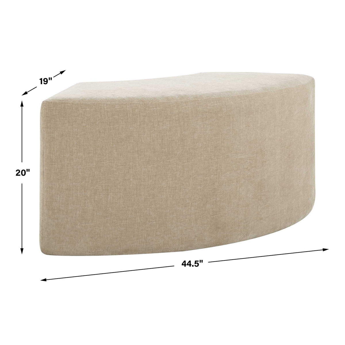 Khai Rounded Plush Dining Bench - Light Brown by Uttermost - View 11