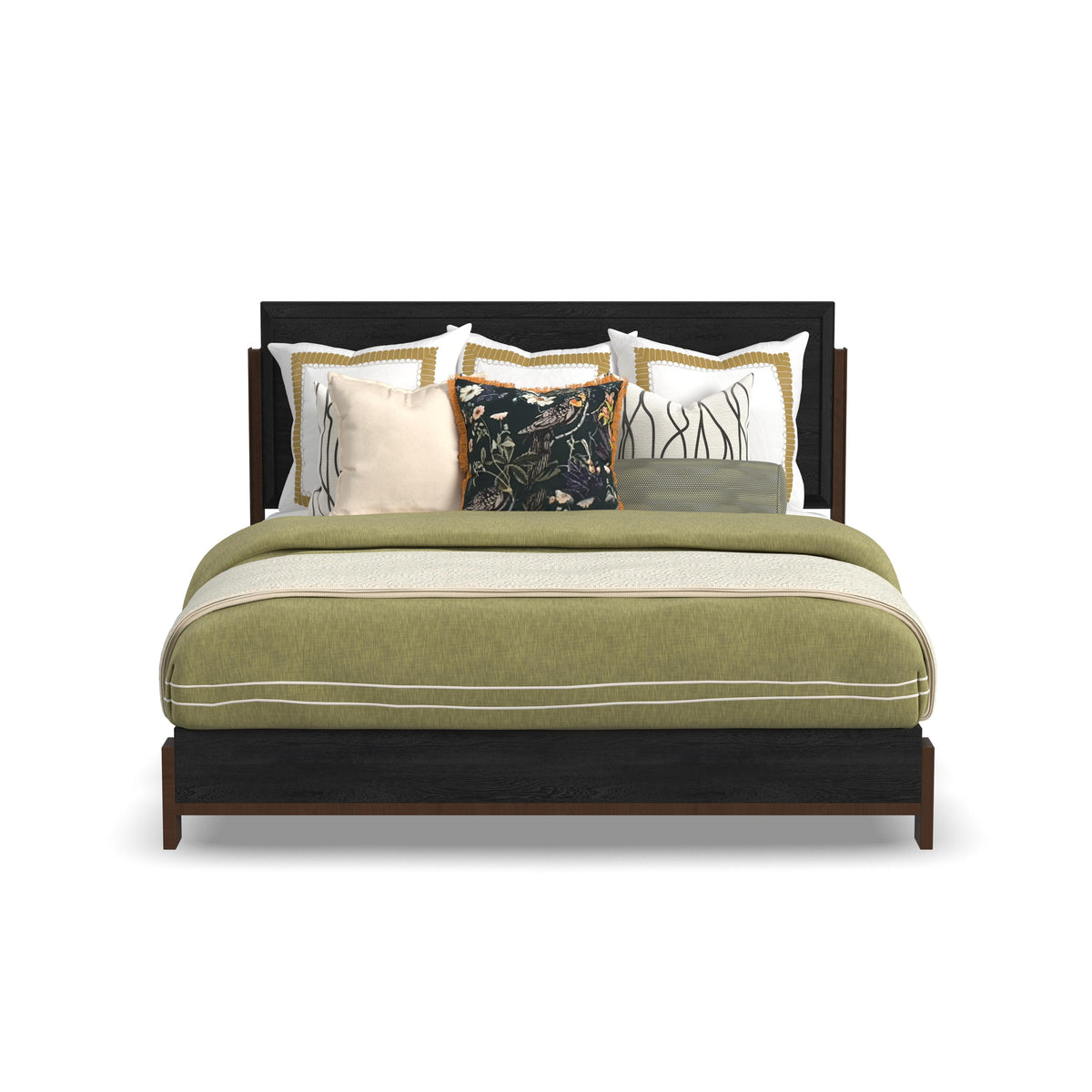 Waterfall King Panel Bed - Deep Ebony | Flexsteel