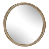 Landry Round Mirror Light Wood - Light Brown by Uttermost - View 4
