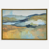 Folded Hills Framed Landscape Art - Yellow by Uttermost - View 1