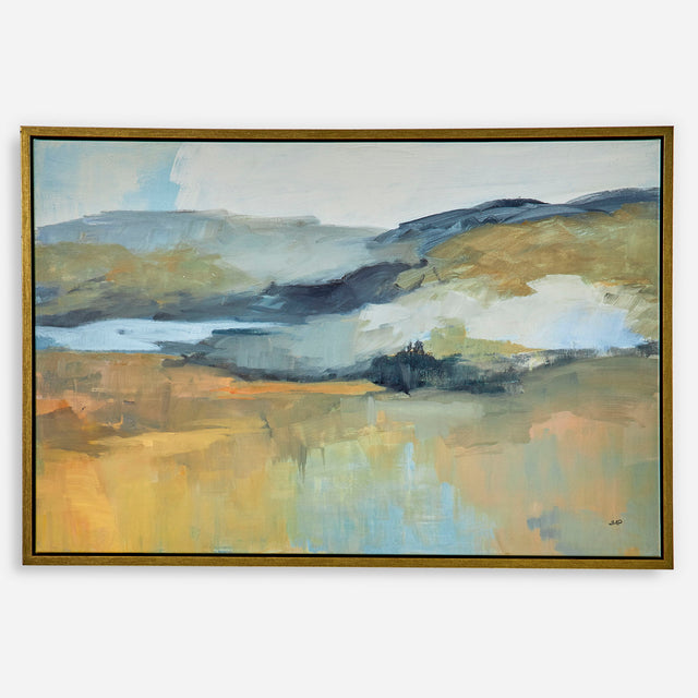 Folded Hills Framed Landscape Art - Yellow by Uttermost - View 1