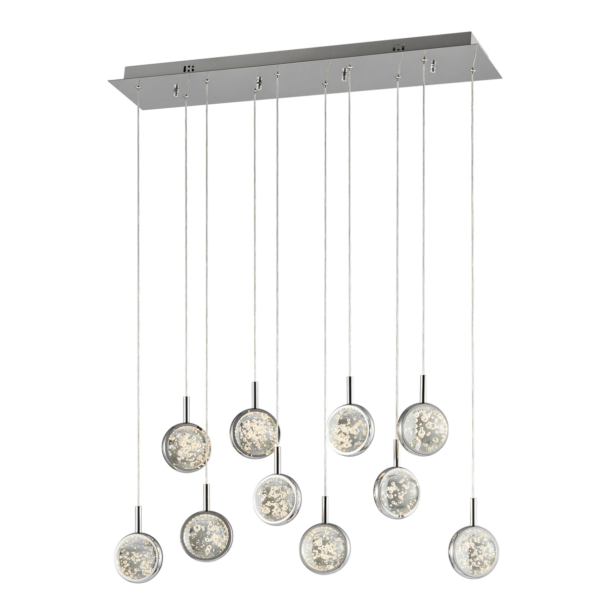 Bubbling Glow Rectangular Chandelier // Chrome  | Finesse - Home Elegance USA