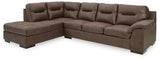 Ashley Walnut Maderla 62002S1 2 - Piece Sectional with Chaise - Faux Leather | Home Elegance USA