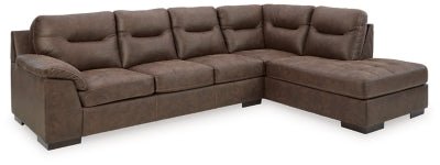 Ashley Walnut Maderla 62002S2 2 - Piece Sectional with Chaise - Faux Leather - 62002S2 - Home Elegance USA - 1