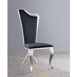 Cyrene Side Chair (Set - 2) 62079 Black Fabric & Stainless Steel | Acme | Home Elegance USA