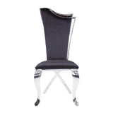 Cyrene Side Chair (Set - 2) 62079 Black Fabric & Stainless Steel | Acme | Home Elegance USA