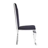 Cyrene Side Chair (Set - 2) 62079 Black Fabric & Stainless Steel | Acme | Home Elegance USA