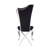 Cyrene Side Chair (Set - 2) 62079 Black Fabric & Stainless Steel | Acme | Home Elegance USA