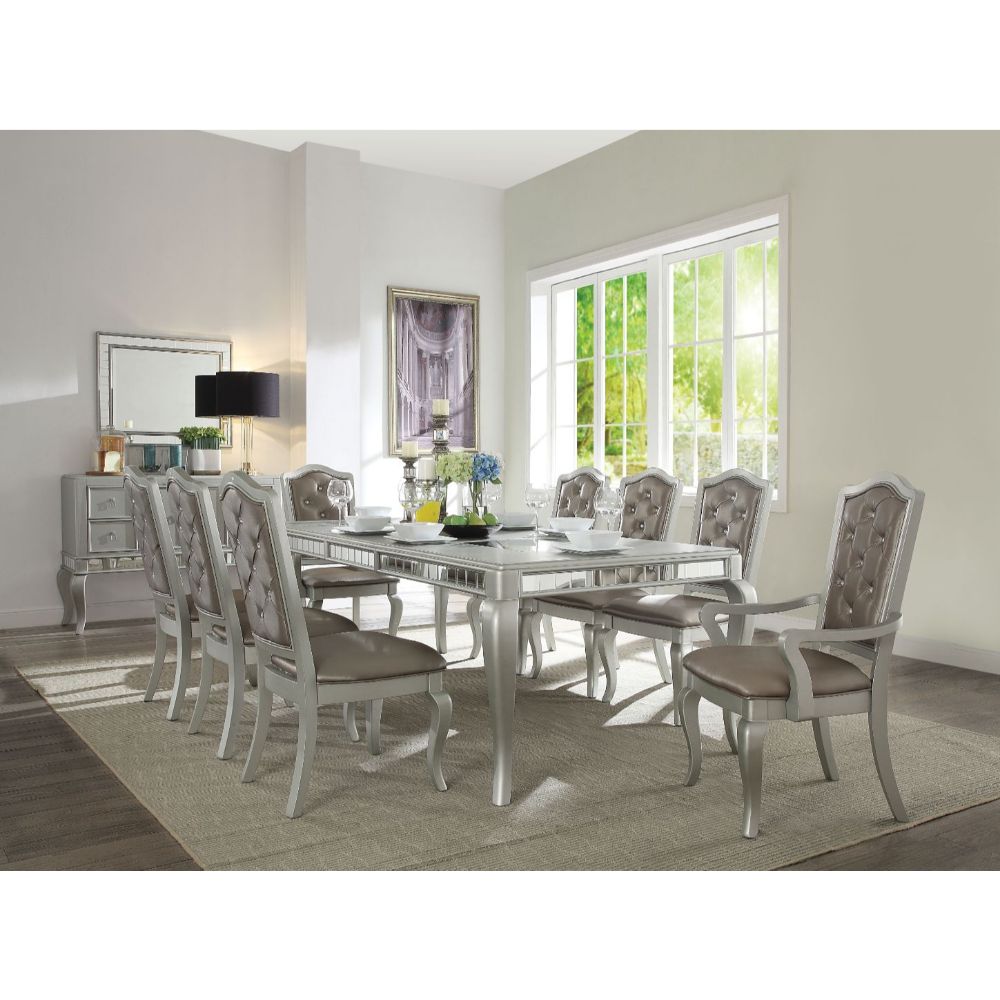 Acme - Francesca Dining Table 62080 Champagne Finish