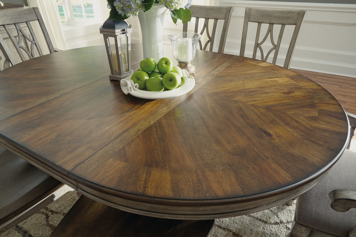 Plymouth Round Pedestal Dining Table - Gray | Flexsteel