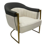 Gray, Off White and Gold Sofa Chair - Home Elegance USA