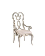 Acme - Esteban Arm Chair (Set-2) 62203 Ivory Velvet & Antique Champagne Finish