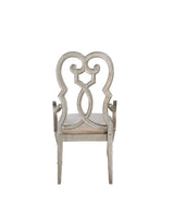 Acme - Esteban Arm Chair (Set-2) 62203 Ivory Velvet & Antique Champagne Finish