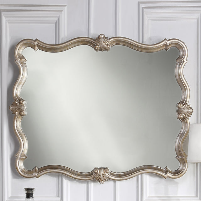 Acme - Esteban Mirror 62205 Antique Champagne Finish