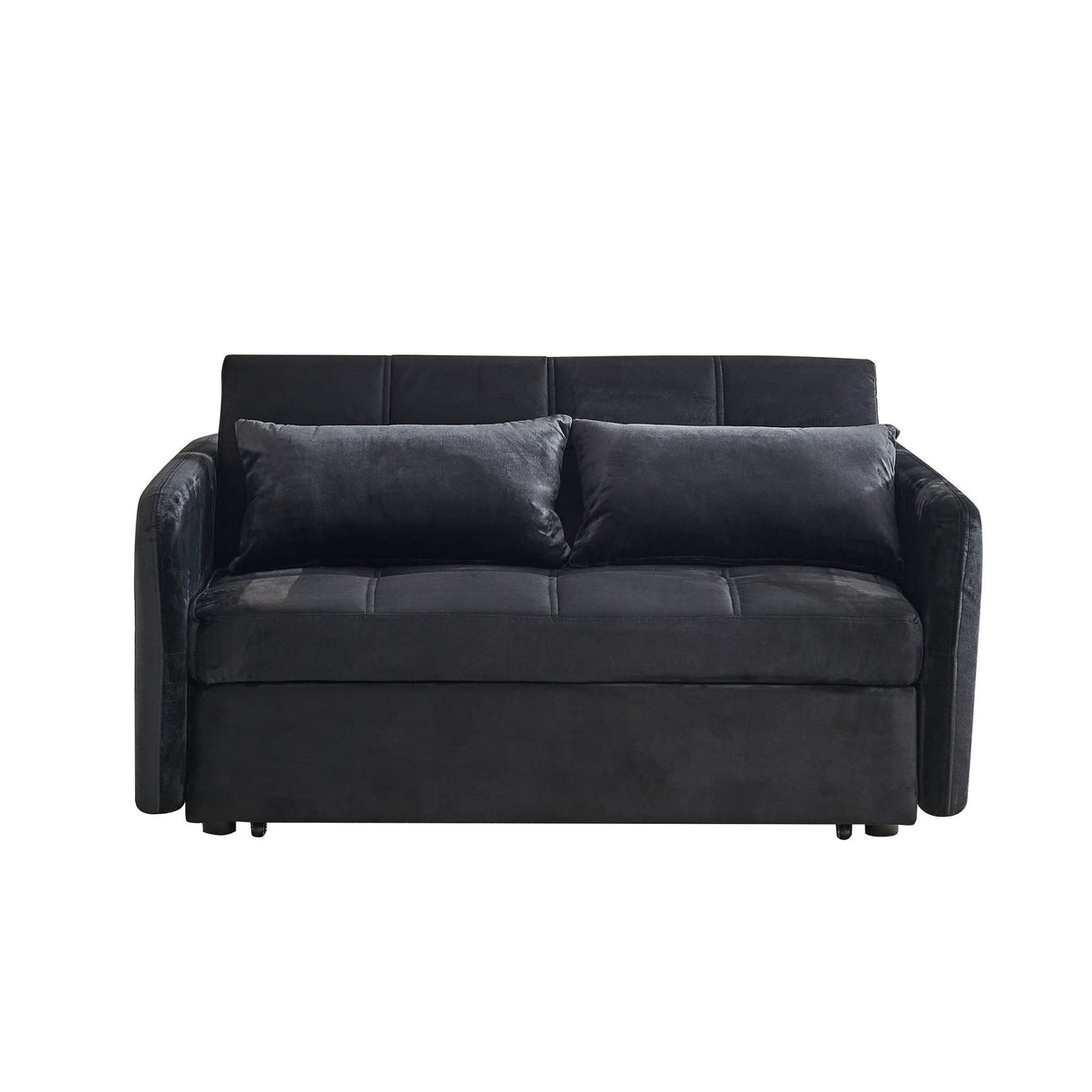 55.5" Twins Pull Out Sofa Bed Black Velvet - W1097104078 - image - 11