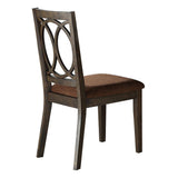 Acme - Jameson Side Chair (Set-2) 62322 Brown Fabric & Espresso Finish