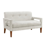 Modern Living Room Furniture Loveseat Beige Chenille Upholstery Pocket Coils Solid Wood Legs Furniture 1pc