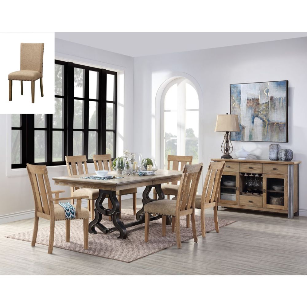 Acme - Nathaniel Dining Table 62330 Maple Finish