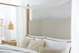 Retreat Pole Rattan California King Upholstered Poster Bed With Canopy - Beige by Hooker Furniture - View 3