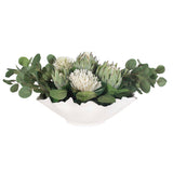 Protea Blooms Bowl Centerpiece - Green / White by Uttermost - View 7
