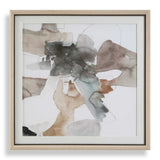Cohesion Framed Abstract Print Black / Blue / Gray / Orange - Light Brown / Blue by Uttermost - View 1