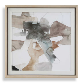 Cohesion Framed Abstract Print Black / Blue / Gray / Orange - Light Brown / Blue by Uttermost - View 1