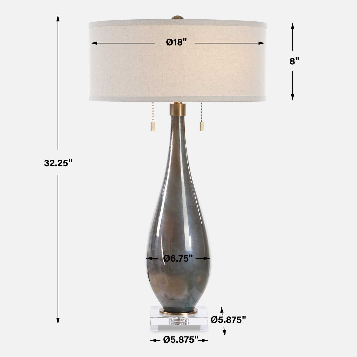 Cardoni Table Lamp Smoke - Dark Gray by Uttermost - View 8