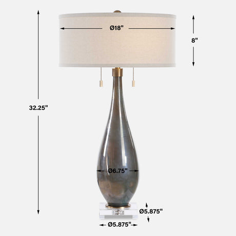 Cardoni Table Lamp Smoke - Dark Gray by Uttermost - View 8