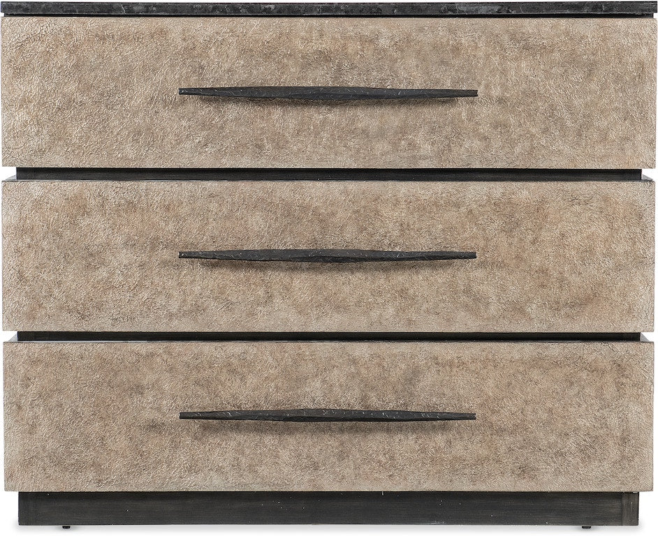 Hooker Furniture Melange Stacked Chest – Black Marble Top, Taupe Drawer Fronts, Custom Bar Pulls - Home Elegance USA