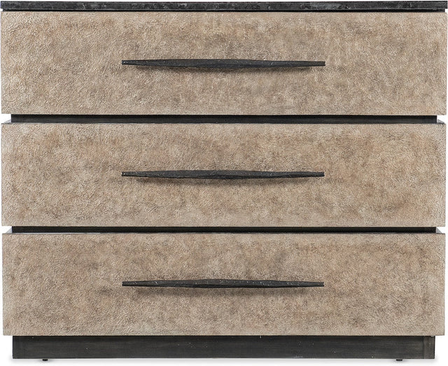 Hooker Furniture Melange Stacked Chest – Black Marble Top, Taupe Drawer Fronts, Custom Bar Pulls - Home Elegance USA