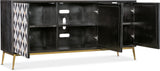 Hooker Furniture Melange Renee Credenza – Mango Wood with Bone Inlay, Gold Metal Base, Transitional Style - Home Elegance USA