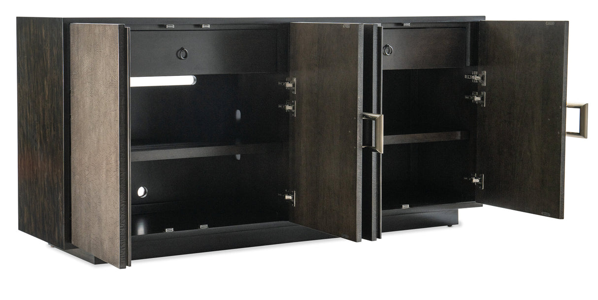 Melange Asher Four Door Entertainment Credenza - 75 Inch TV Console | Hooker