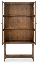 Mulholland Display Cabinet | Hooker Furniture | LED Lighted Curio | Oak Veneer | Bronze Base - sold by Home Elegance USA