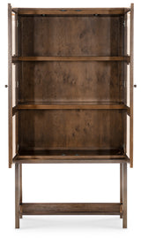 Mulholland Display Cabinet | Hooker Furniture | LED Lighted Curio | Oak Veneer | Bronze Base - sold by Home Elegance USA