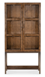 Mulholland Display Cabinet | Hooker Furniture | LED Lighted Curio | Oak Veneer | Bronze Base - sold by Home Elegance USA